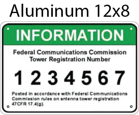 Picture of S-004: Tower Information Aluminum Sign with Number Kit