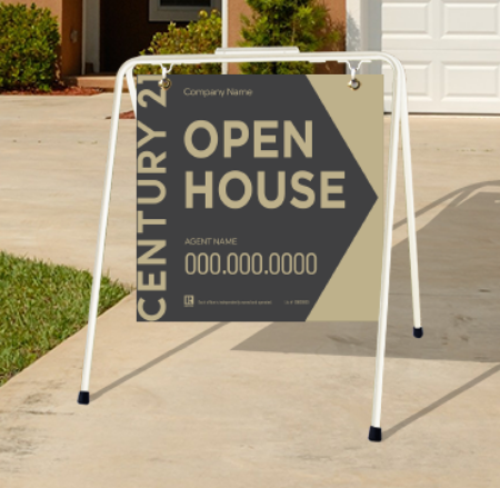 Picture for category Century 21 Open House White Metal A-Frame