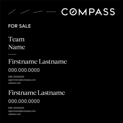 Picture of Compass 24"x24" Yard - Black Sign C