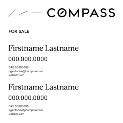 Picture of Compass 24"x24" Yard -  White Sign B