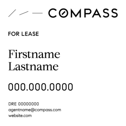 Picture of Compass 24"x24" Yard - White For Lease Sign
