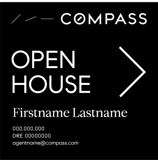 Picture of Compass 20"x20" O.H. Black Super Frame - Black Sign B