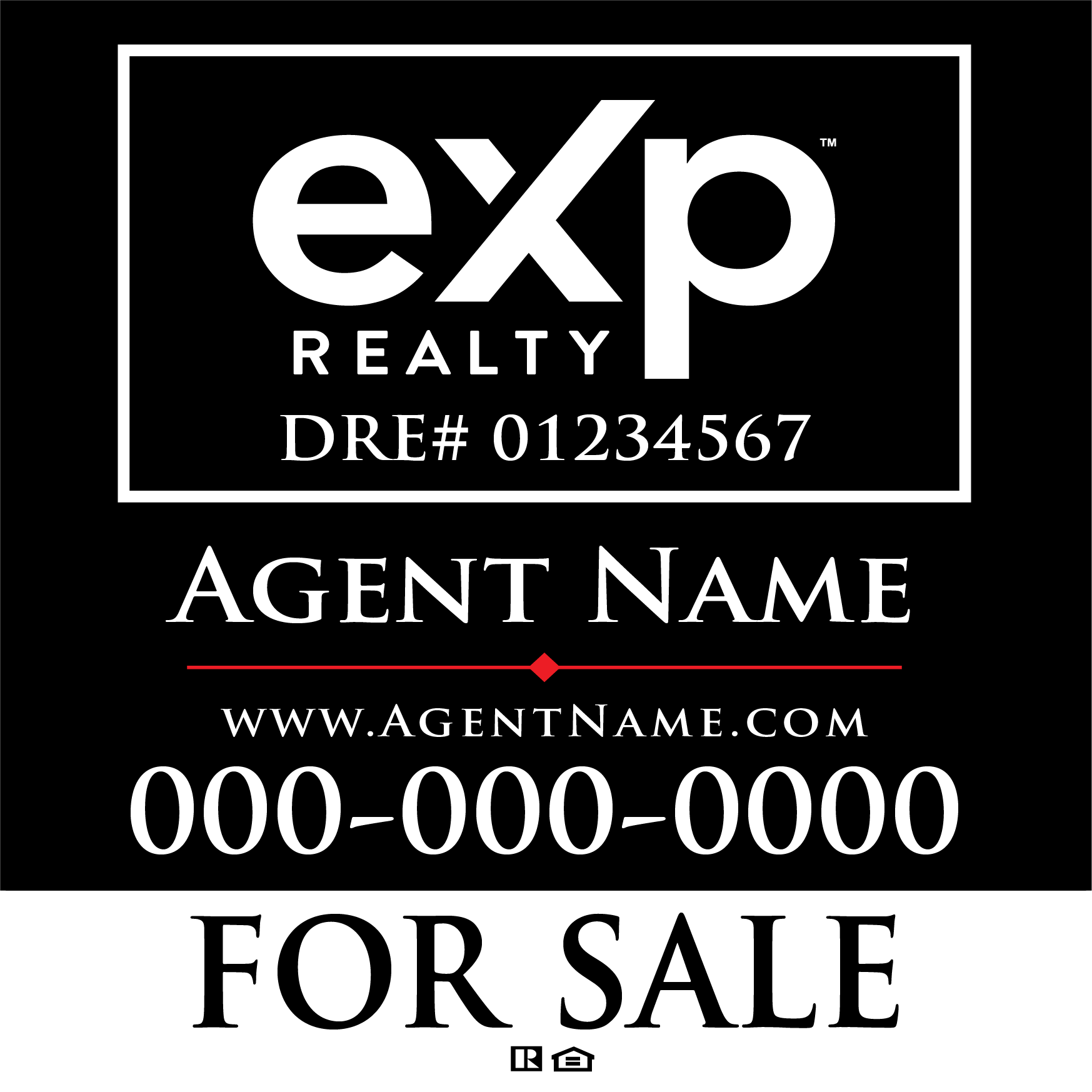 eXp Realty 24"x24" Yard Sign Black. Excel Sign & Decal, Inc.
