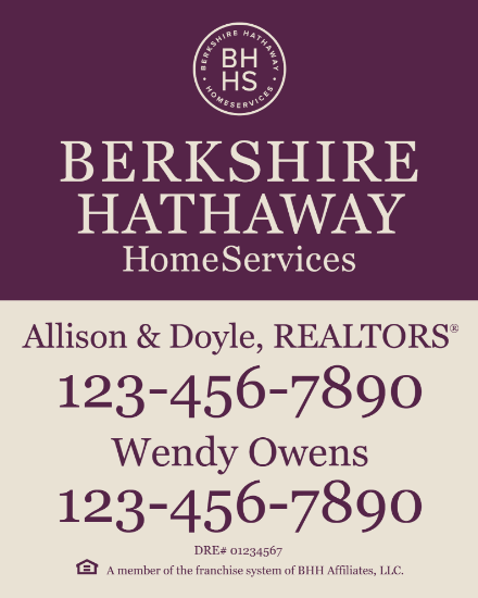 Picture of Berkshire Hathaway 30"x24" Yard - Beige Sign 2