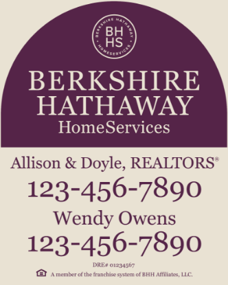 Picture of Berkshire Hathaway 30"x24" Yard - Dome Beige Sign 2