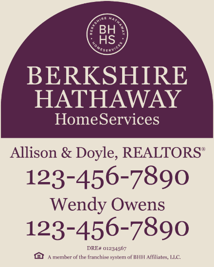 Picture of Berkshire Hathaway 30"x24" Yard - Dome Beige Sign 2