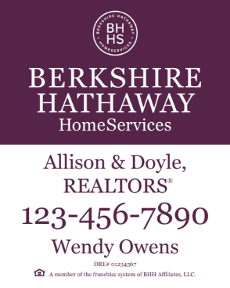 Picture of Berkshire Hathaway 30"x24" Yard - White Sign 1
