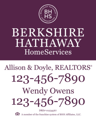 Picture of Berkshire Hathaway 30"x24" Yard - White Sign 2