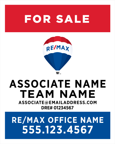 Picture of RE/MAX 30"x24" Yard - Associate & Team Name A