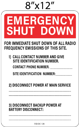 Picture of EMERGENCY SHUT DOWN RF 8X12