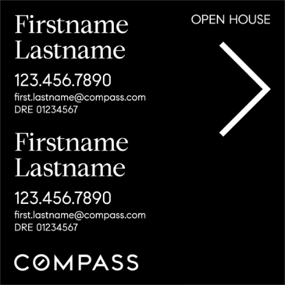 Picture of Compass 24"x24" O.H. Black Ultra Frame - Black Sign D