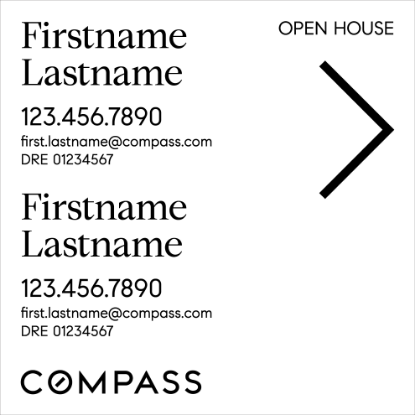 Picture of Compass 24"x24" O.H. Black Ultra Frame - White Sign D