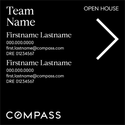 Picture of Compass 24"x24" O.H. Black Ultra Frame - Black Sign E