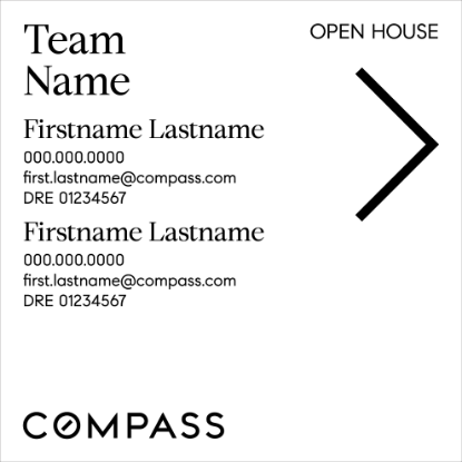 Picture of Compass 24"x24" O.H. Black Ultra Frame - White Sign E