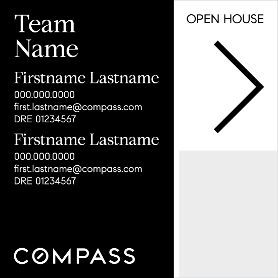 Picture of Compass 20"x20" O.H. Black Super Frame - Black & White Sign E