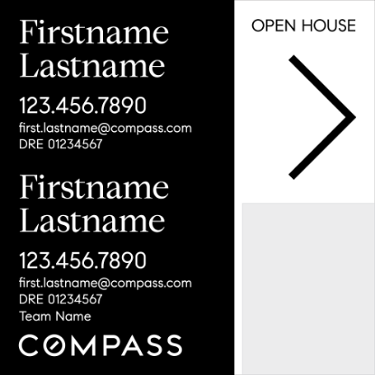 Picture of Compass 20"x20" O.H. Black Super Frame - Black & White Sign F