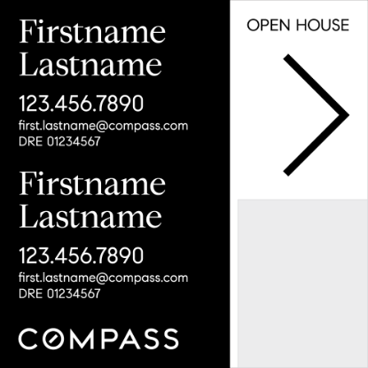 Picture of Compass 24"x24" O.H. Black Ultra Frame - Black & White Sign D