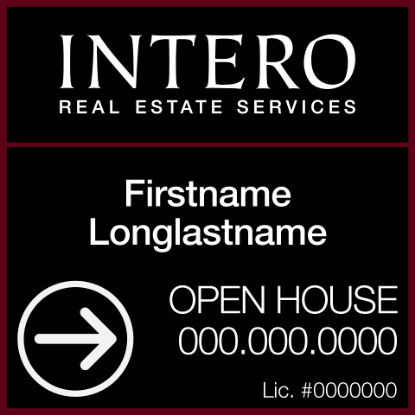 Picture of INTERO 24"x24" RES O.H. Black Ultra Frame - Two Line - Copy