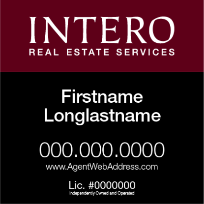 Picture of INTERO 24"x24" RES Yard Sign - Classic Two Line - Franchised