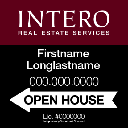 Picture of INTERO 24"x24" RES O.H. Black Ultra Frame - Classic Two Line - Franchised