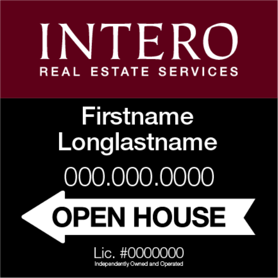 Picture of INTERO 24"x24" RES O.H. White Ultra Frame - Classic Two Line - Franchised