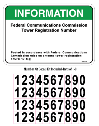 Picture of P-004: Tower Information Polyethylene Sign with Number Kit