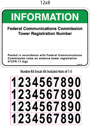 Picture of P-004: Tower Information Polyethylene Sign with Number Kit