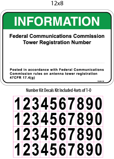 Picture of P-004: Tower Information Polyethylene Sign with Number Kit